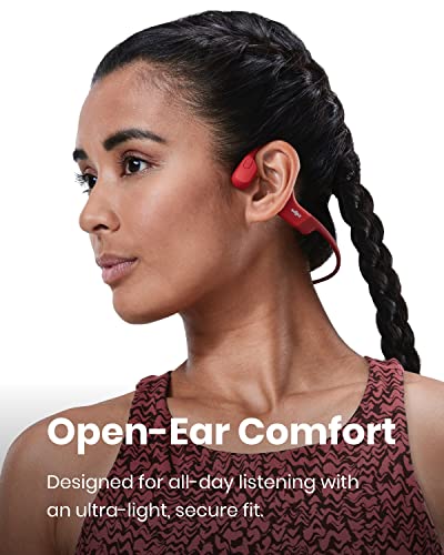 SHOKZ OpenRun/AfterShokz Aeropex Open Ear Bluetooth Bone Conduction Headphones - Red