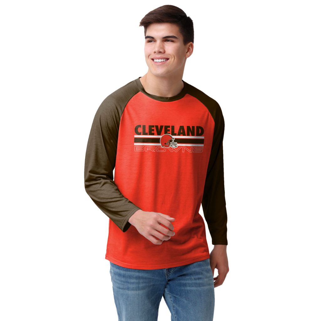 SZ L, FOCO mens NFL NFL Team Logo Raglan T-Shirt Shirt, Colorblock Wordmark
