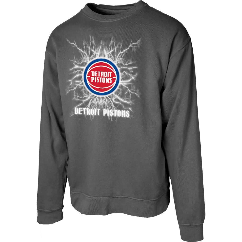 SZ M, Blue 84, Detroit Pistons Crewneck Sweatshirt Ringspun Electric | Black