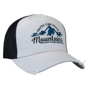Kerusso Faith Can Move Mountains - Matthew 17:20 - One Size Fits Most Pale Grey/Black Cotton/Polyester Baseball Hat Cap for Outdoor Activities
