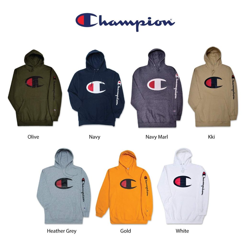 Champion Hoodie Men Big and Tall Hoodies for Men Pullover Sweatshirt Charcoal/Heather XLT