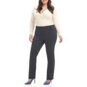 SZ 14WT, Rekucci Curvy Woman Ease into Comfort Plus Size Straight Pant w/Tummy Control | Charcoal