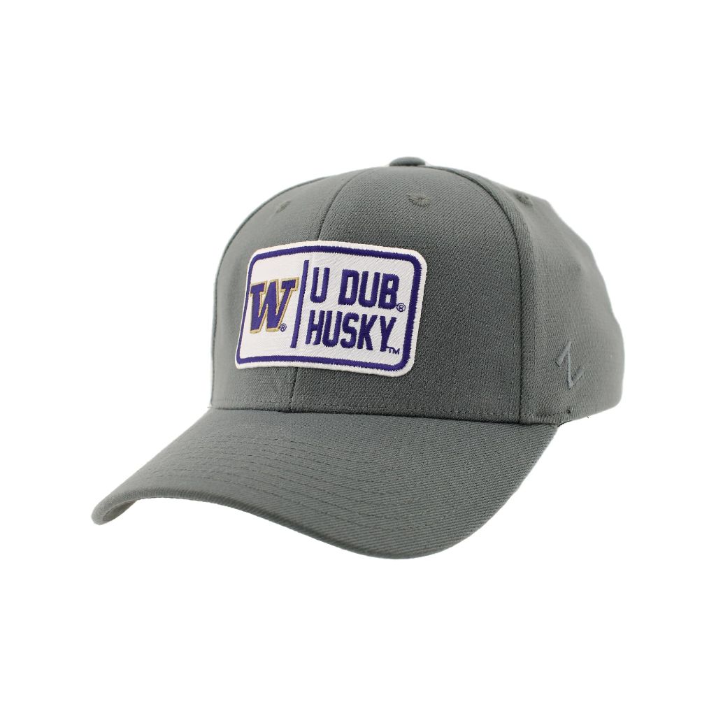 ZHATS Men's Standard NCAA Officially Licensed Fitted Hat ZH Patch Defer Gray, Grey, Medium