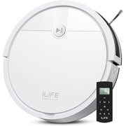ILIFE V2 Robot Vacuum Cleaner, Tangle-Free Suction, 120 Mins Runtime, Slim, Self-Charging Robotic Vacuum Cleaner, Ideal for Pet Hair and Hard Floors