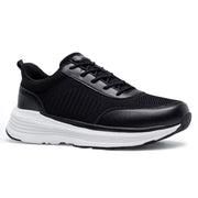 Men's Orthopedic Fashion Sneakers with Arch Support: Adjustable Walking Shoes Black Size 9
