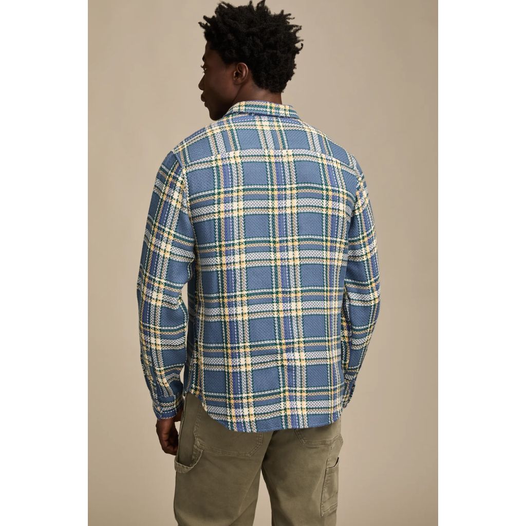 SZ S, Lucky Brand Long Sleeve Herringbone Flannel Humboldt Utility Shirt | Blue Plaid