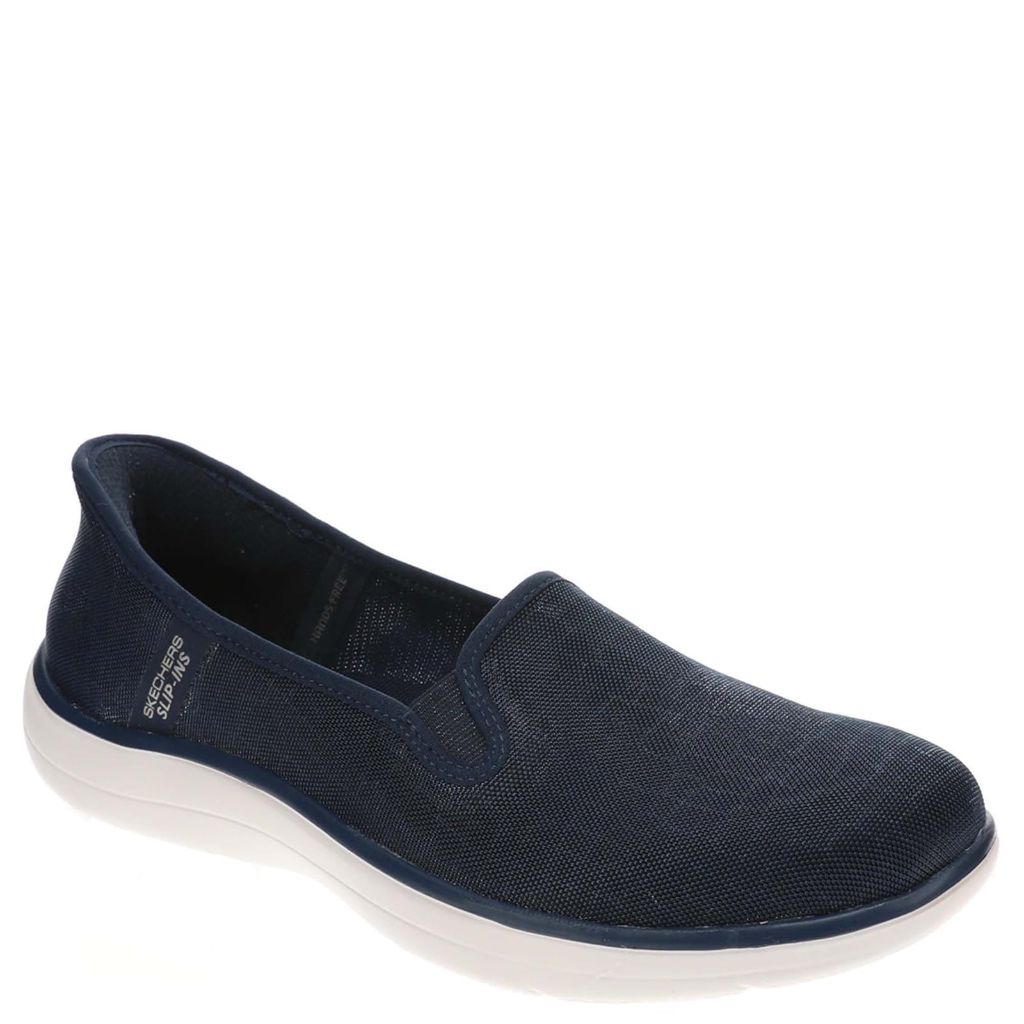 Skechers Women's On-The-Go Flex - Radiant Snake Print Skimmer Hands Free Slip-ins, Navy, 5.5