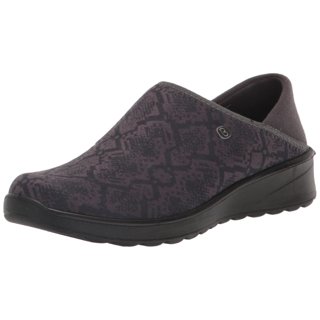 BZees Women's Getaway Slip-On Sneaker, Grey Snake Print - size 12