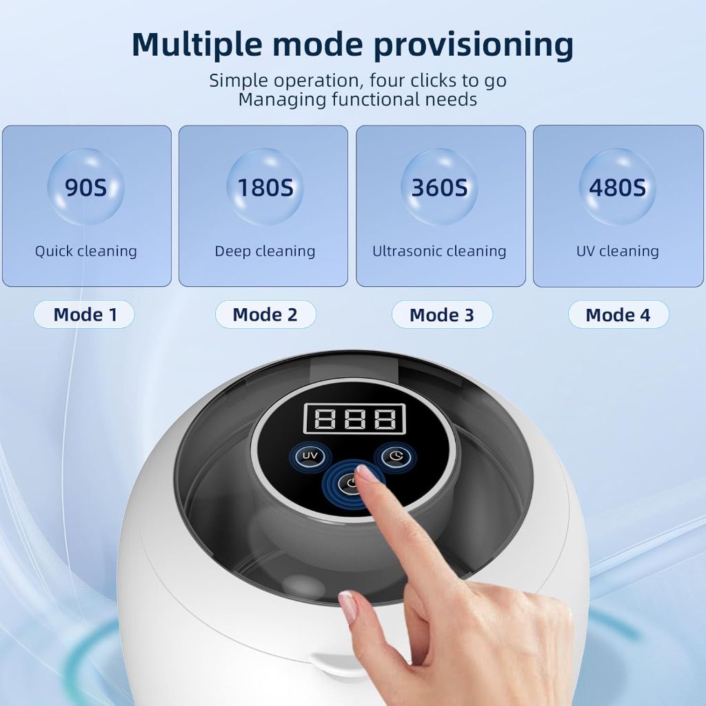 Wireless Ultrasonic Retainer Cleaner Machine 48kHz 210ML Ultrasonic Cleaner