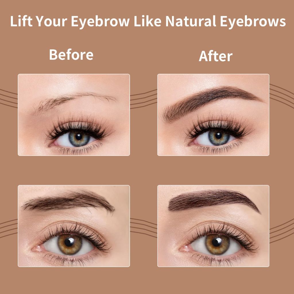 Microblading Eyebrow Pen, Eyebrow Pencil with Premium 4-Prong Micro-Fork Tip Applicator, Microblade Eyebrow Pen-Lift Your Brows Like Your Natural Brows, Stay on All Day, Smudge-Proof (Light Brown)