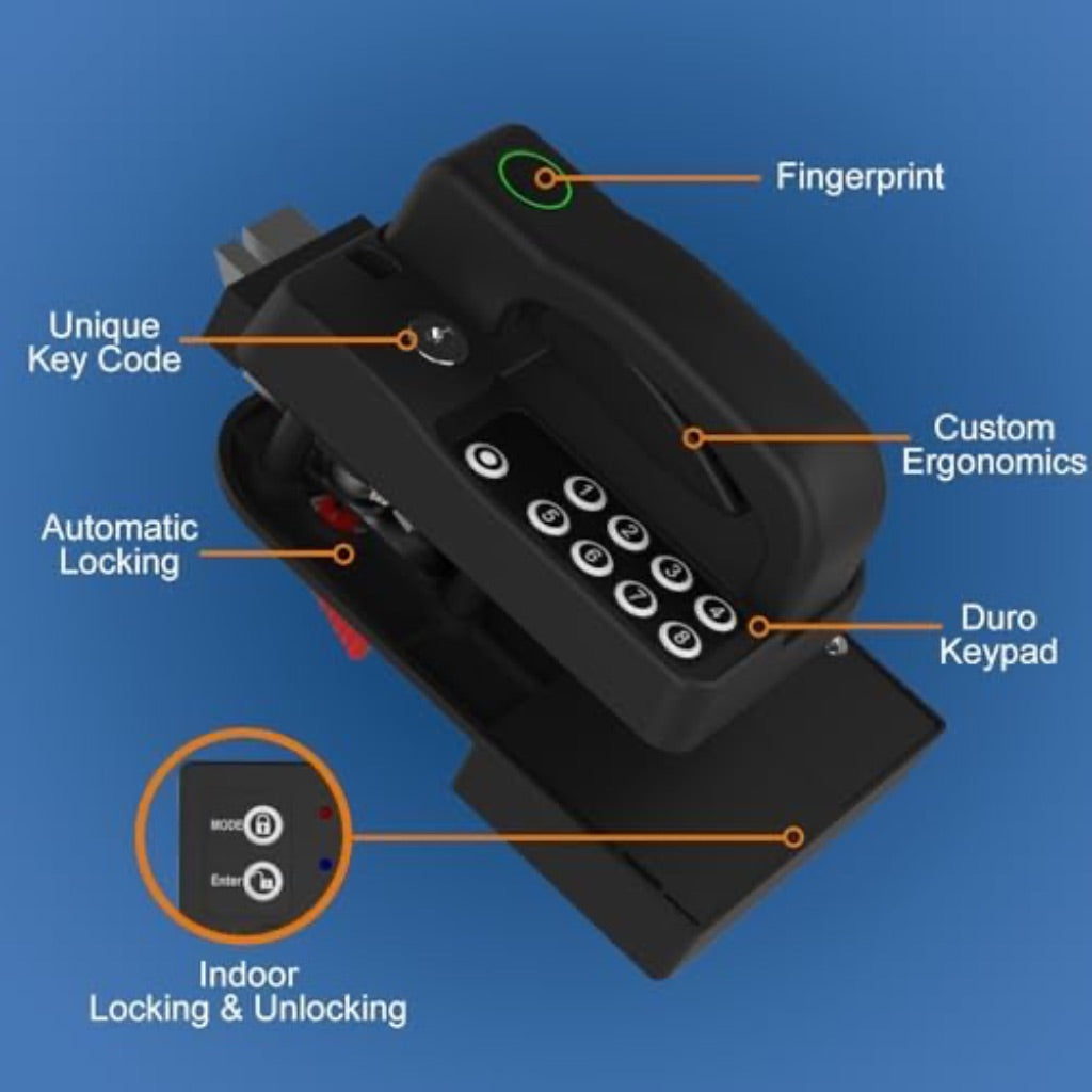 Upgraded RV Door Lock Replacement, Keyless Entry with Fingerprint, Password & Keys, Zinc Alloy Security Kit, Fits Camper Trailer Cargo Trailer, Excludes Class A/C RVs