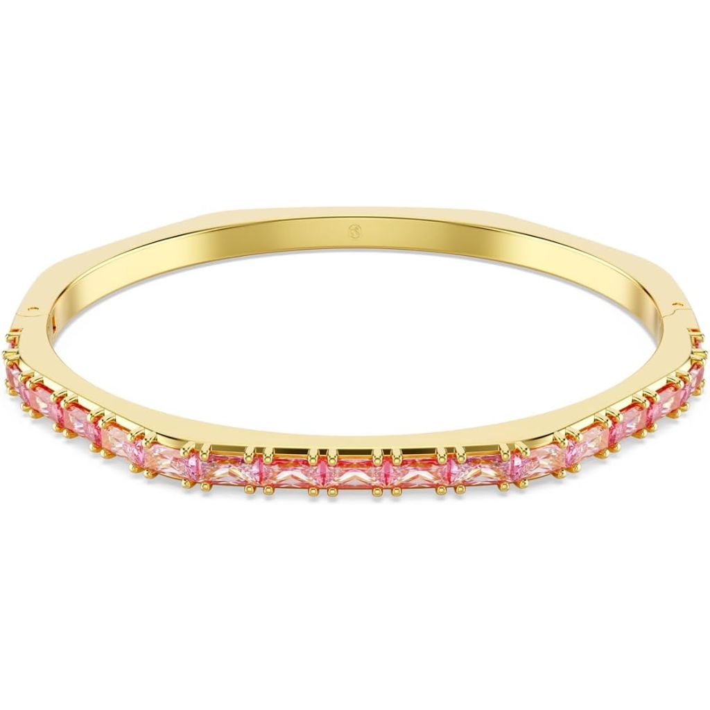 Swarovski Matrix Baguette-Cut Bracelet - Pink/Gold S