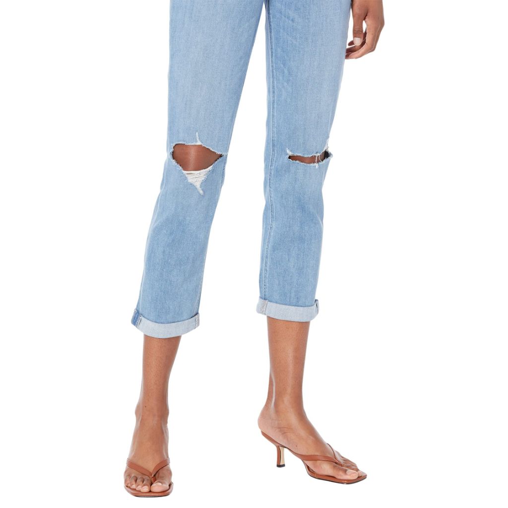 SZ 28, Paige Women's Brigitte Mid Rise Boyfriend Jeans, Ratatouille Destructed