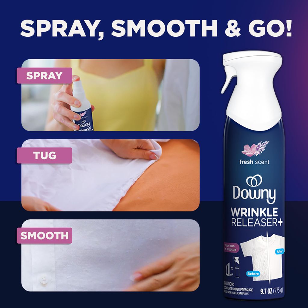 Downy Wrinkle Releaser Spray | 9.7 Fl Oz (Pack of 2), Fresh Scent