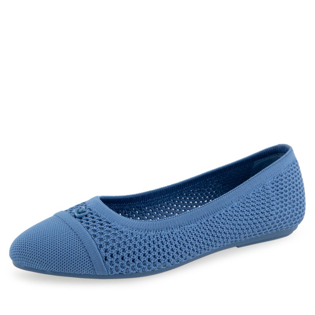 Aerosoles Women's Annelie Ballet Flats - Blue Jean Knit Fabric, Size 6W