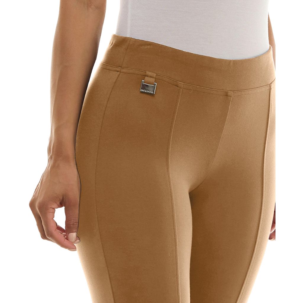 Zac & Rachel Women's Pull On Ankle Pant with Metal Tab, Tobacco Brown - size XXL