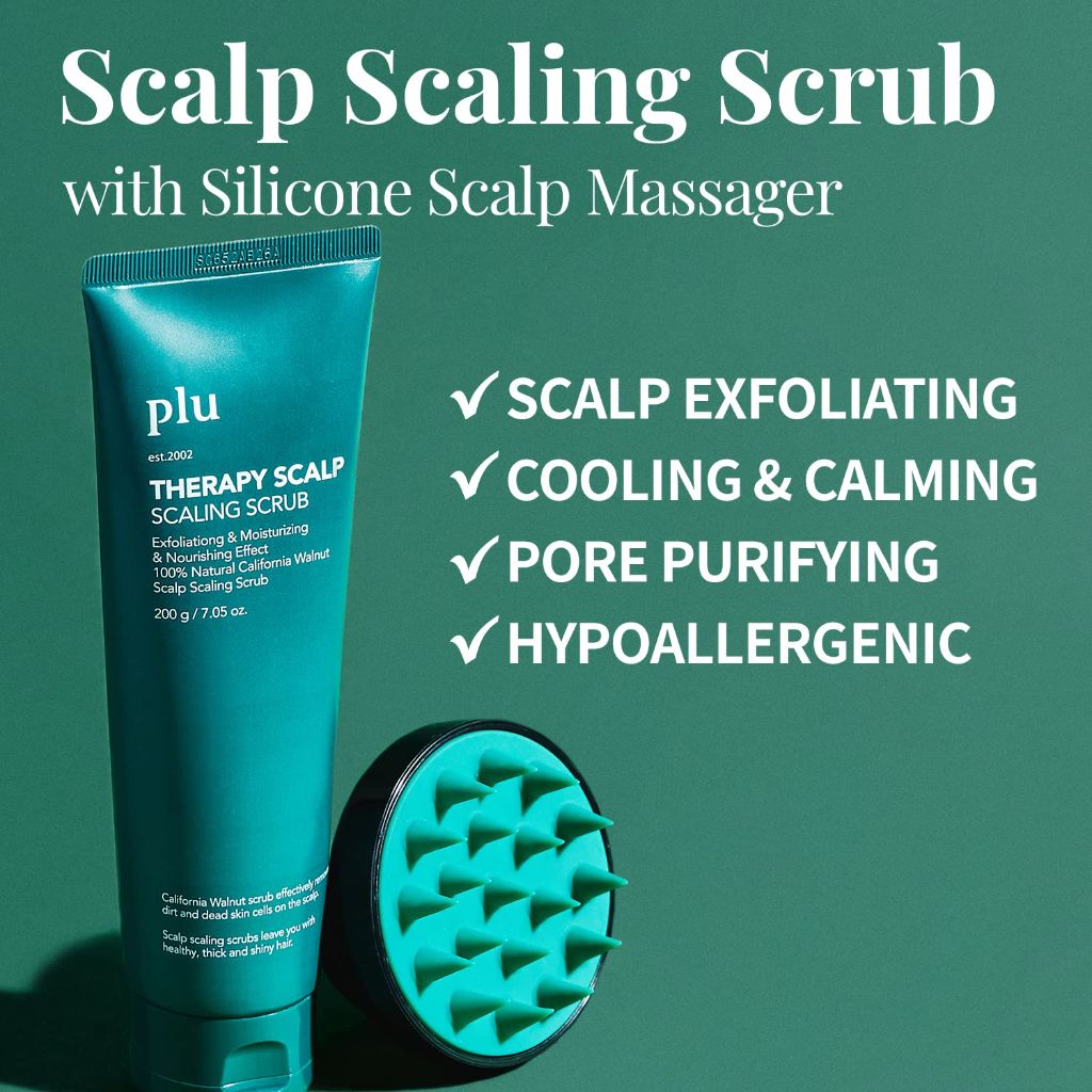 PLU Korean Therapy Scalp Scaling Scrub with Silicone Scalp Massager Brush
