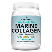 AMANDEAN Marine Collagen Peptides Powder. Double Hydrolyzed 18 Amino Acids for Skin, Hair, Nails.