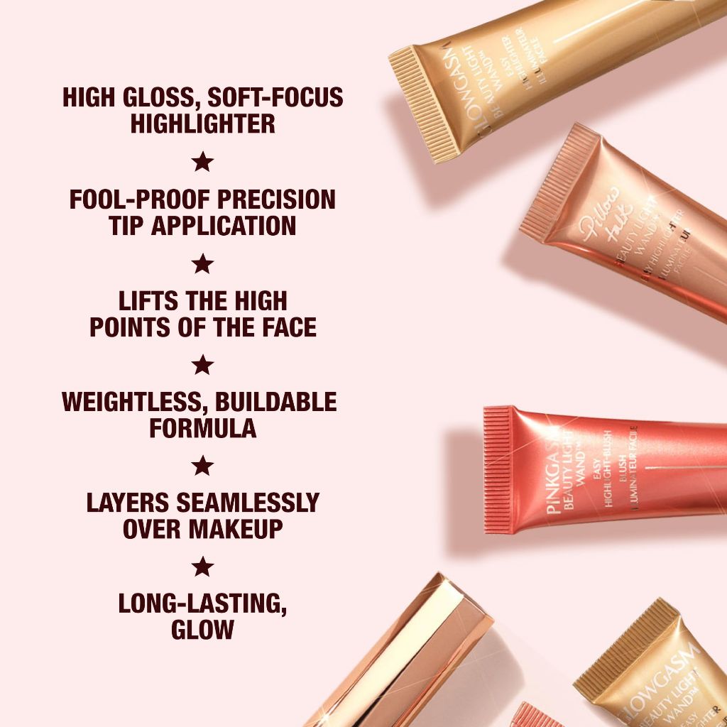 Charlotte Tilbury Beauty Light Wand Liquid Highlighter Makeup, Pearlescent, Weightless Radiant Finish - Pinkgasm Sunset