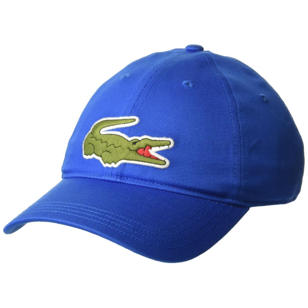 Lacoste Men's Front Medium Croc Cotton Twill Cap, One Size, Navy Blue