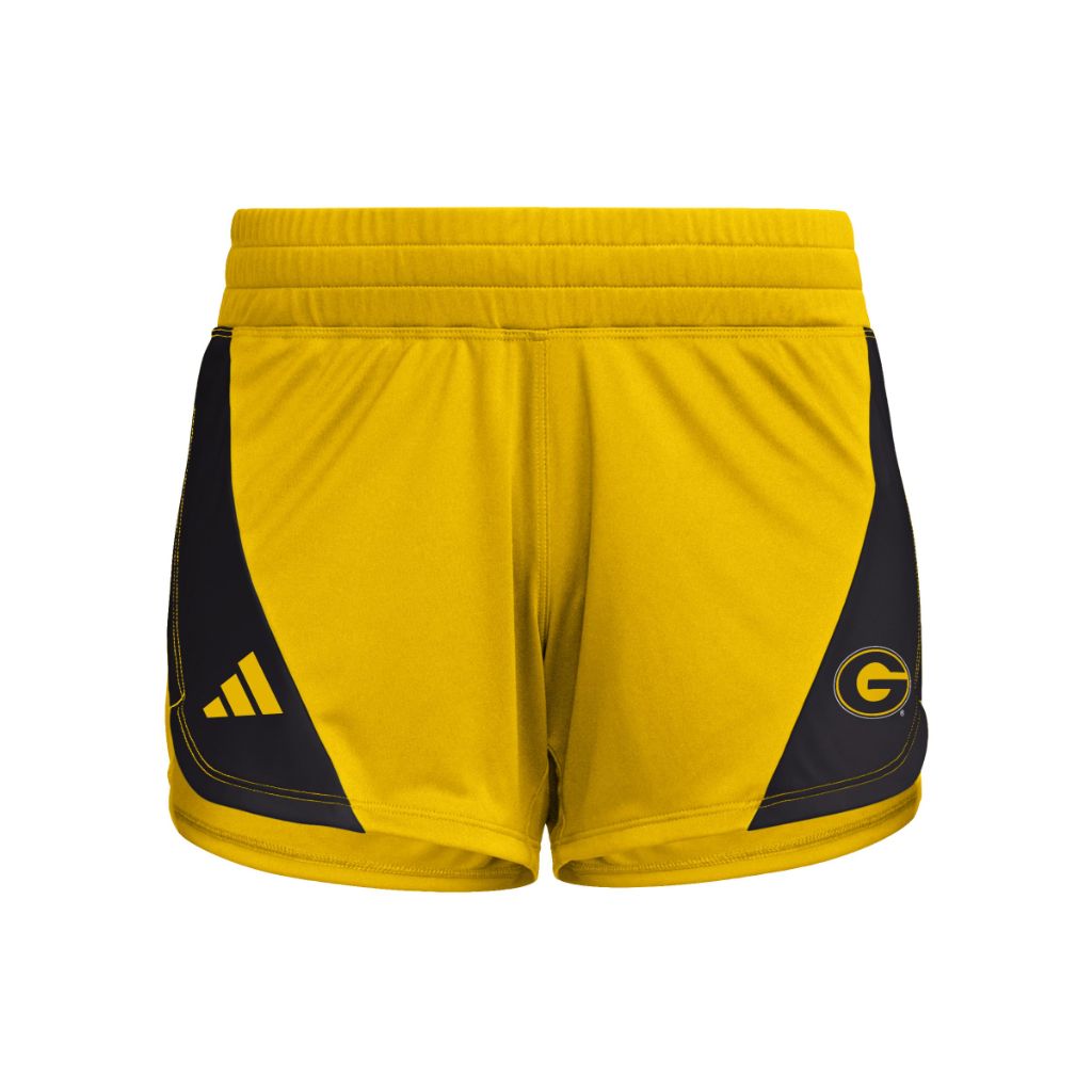 SZ M3" Adidas Women's D4T Woven Grambling State Universtiy Training Shorts, Team Collegiate Gold/Black