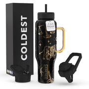 Coldest Tumbler with Handle and Straw - 100% Spill Proof Tumbler with Straw (3 Lids) - 46 oz (Darkness Nova)