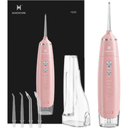 Water Flosser Equipped with Two Water Tanks for Home and Travel (Pink)