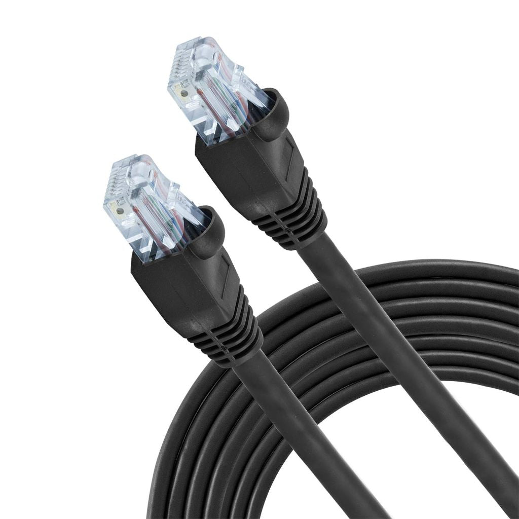 GE Cat5E Ethernet Cable, 6ft Ethernet Cable, Up to 100Mbps, Rated 100 Mhz, UTP, for High Speed Internet Devices, Streaming Devices, Routers, RJ45 Connectors, for Home or Office, Black, 33590