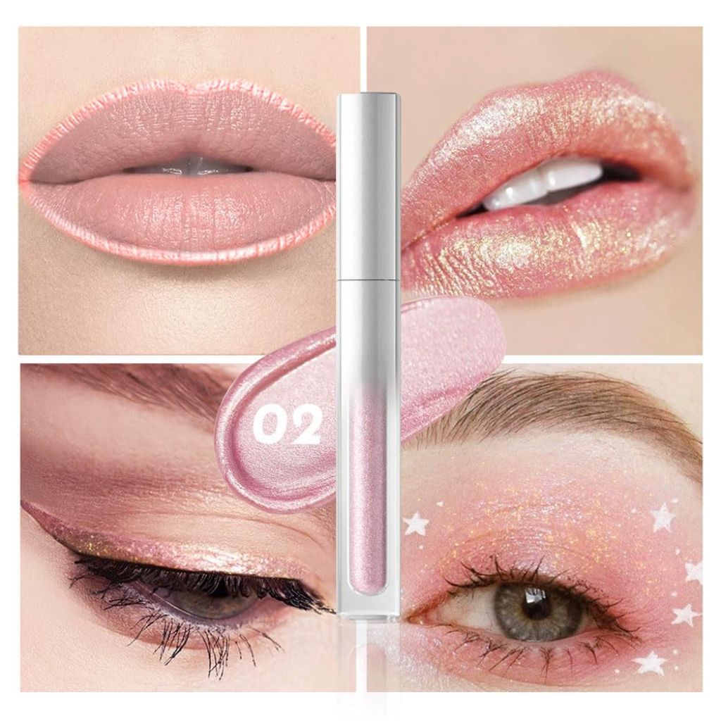 Hxssll Pearlescent Metallic Lip Gloss & Liquid Eyeshadow 2-in-1,  02