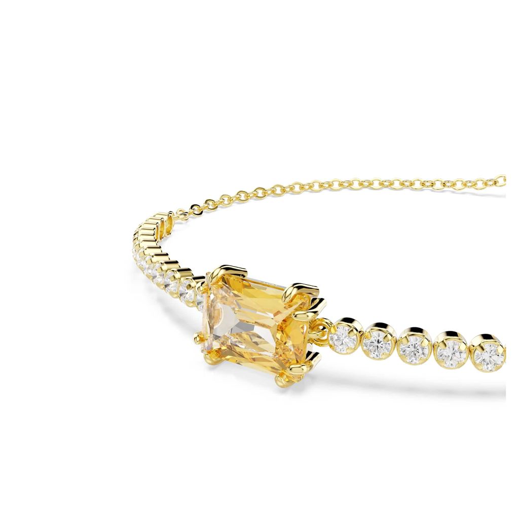 Swarovski Matrix Tennis Bracelet, Mixed Cuts, Caramel, Gold-Tone (5730699)