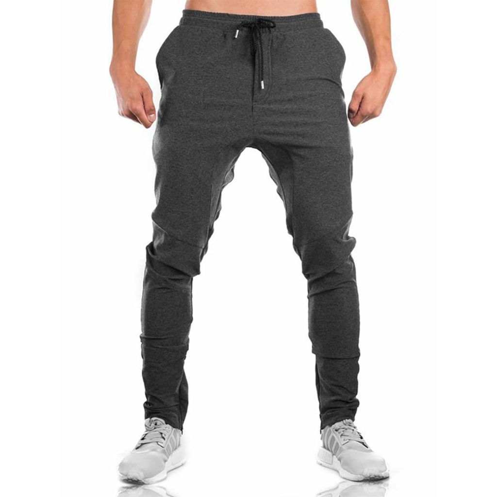 TBMPOY Men's Fleece Lined Cotton Joggers - Dark Gray, Small