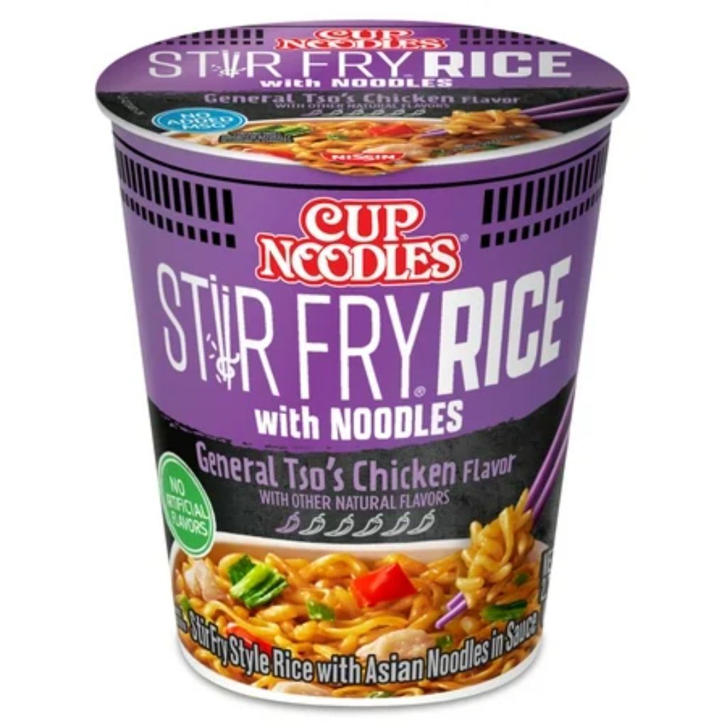 Nissin Foods Cup Noodles Stir Fry Rice with Noodles  General Tso s Chicken Flavor  2.68 oz Cup  Shelf-Stable