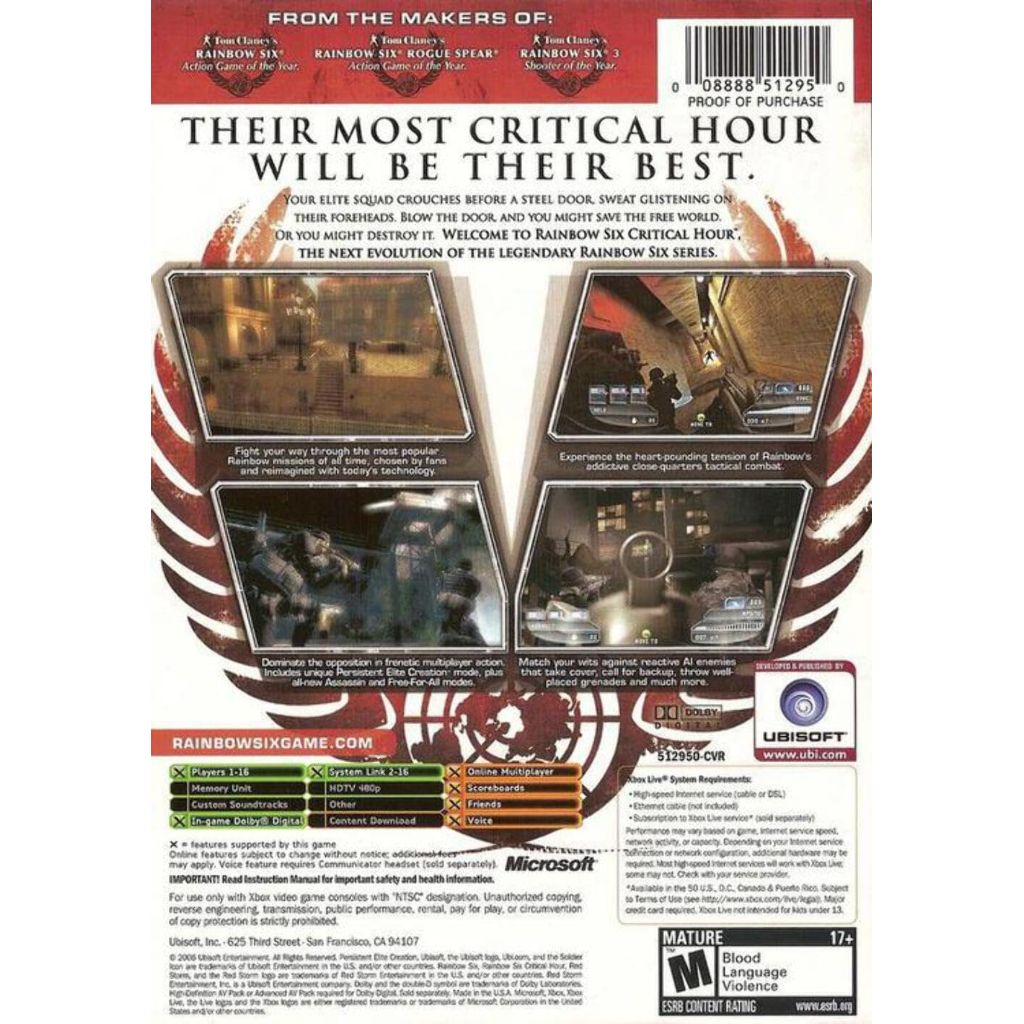 Tom Clancy's Rainbow Six Critical Hour - Xbox