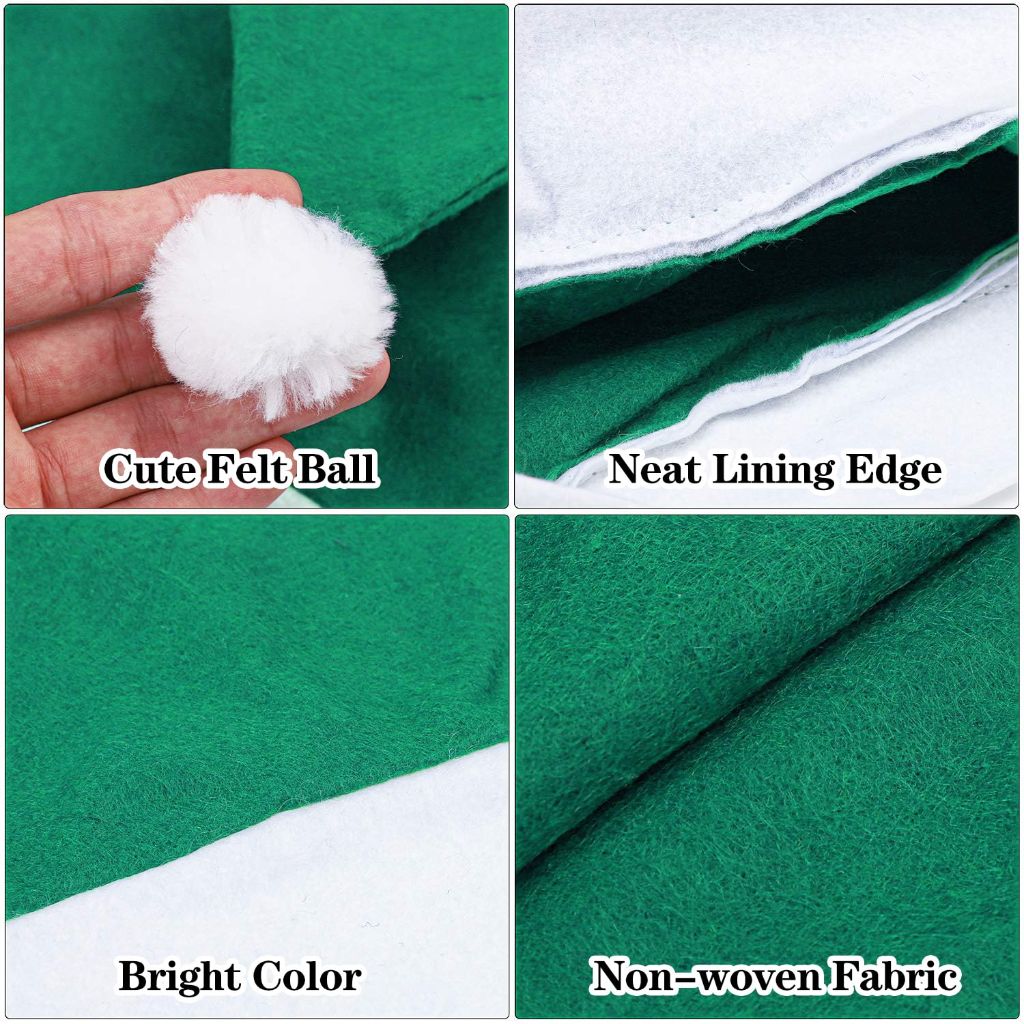 URATOT 16 Pack Christmas Santa Hats Green for Adults