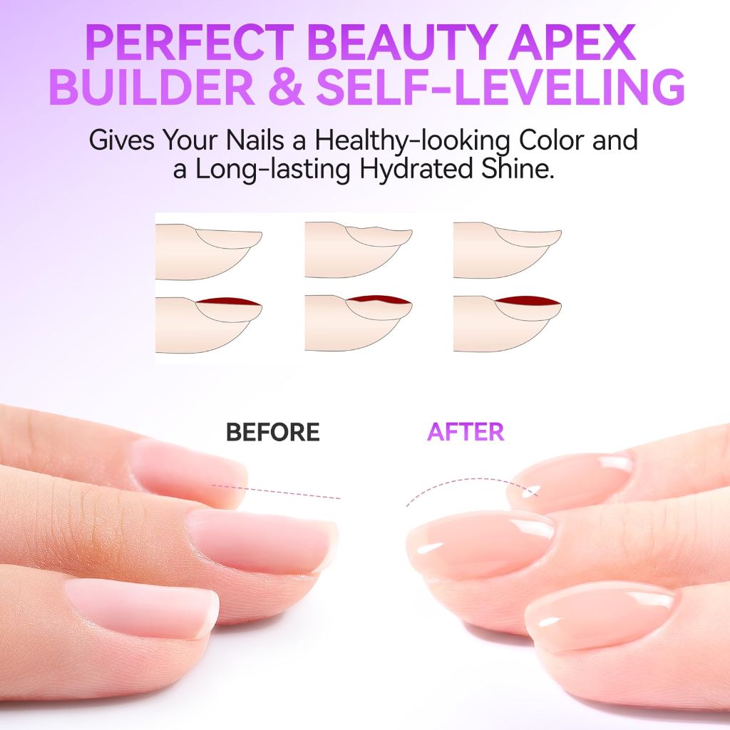 Gelike EC 6-in-1 Jelly Gel Nail Glue: Cheer Pink UV Rubber Base Gel