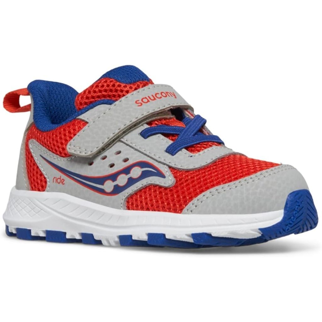 Saucony Toddler Ride Jr Sneakers - Gray/Red/Navy - Size 4.5W Toddler