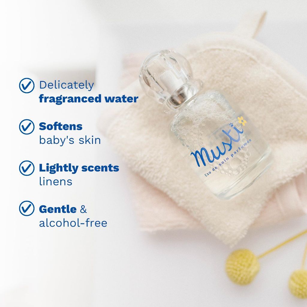 Mustela Musti Eau de Soin Baby Fragranced Water - Gentle, Alcohol-Free, 1.69 fl oz