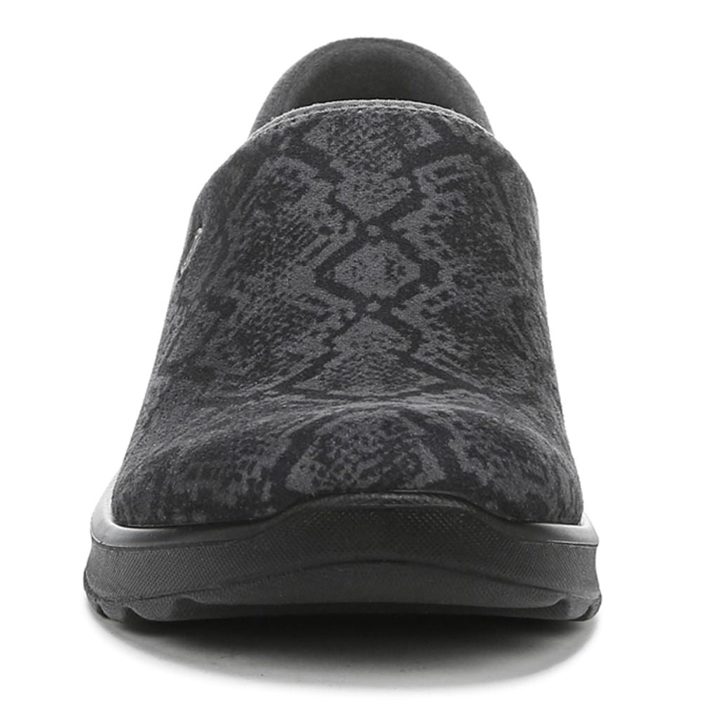 BZees Women's Getaway Slip-On Sneaker, Grey Snake Print - size 12