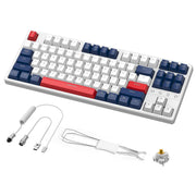 Wireless Gaming Keyboard and Custom Coiled USB C Cable, Triple Mode 2.4GHz/BT 5.0/USB-C