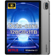 Fix kinstone 2025Amazon Android Tablet 10.1" 128GB Android Expandable to 1TB Octa-Core 2.0GHz 6000mAh Dual Camera Dual-Band WiFi BT 5.0 for Work & Entertainment (Silver)