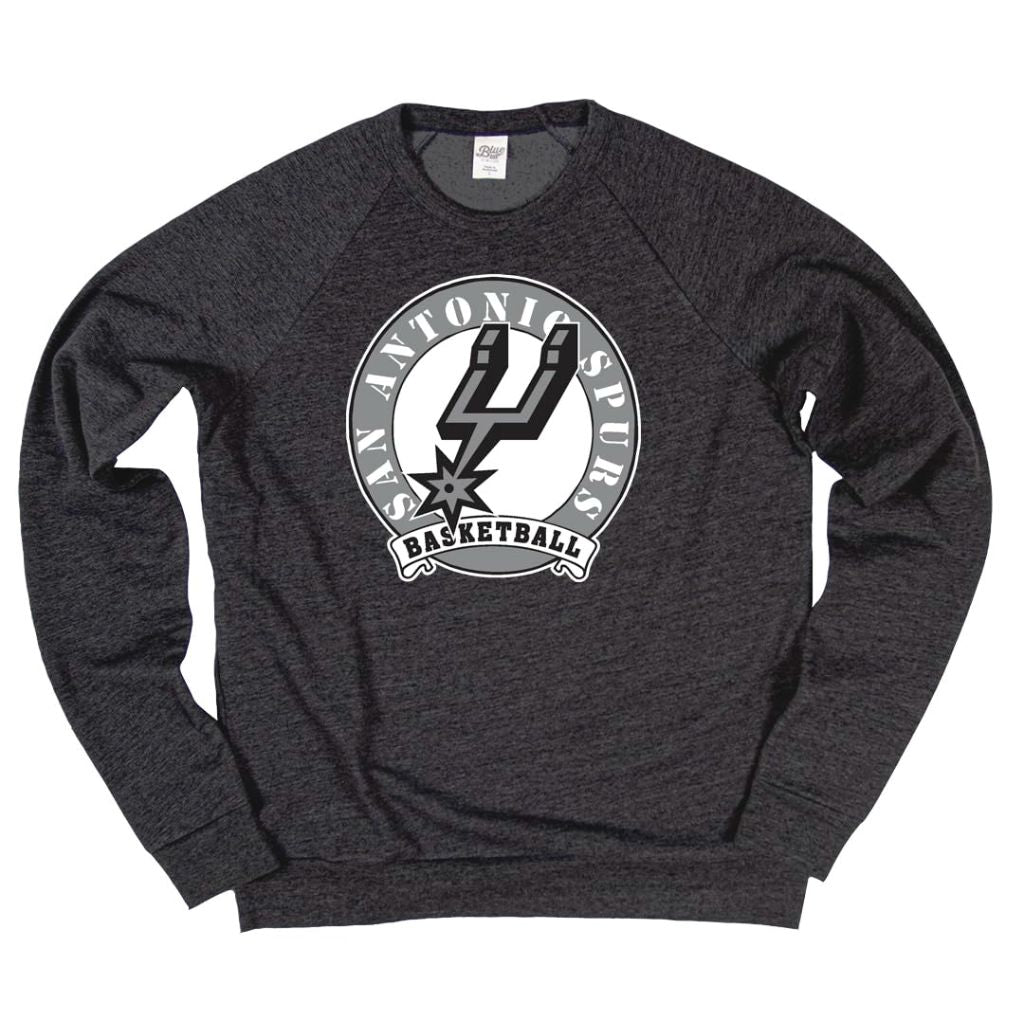 San Antonio Spurs NBA Officially Licensed Tri-Blend Crewneck Sweatshirt Black, Medium