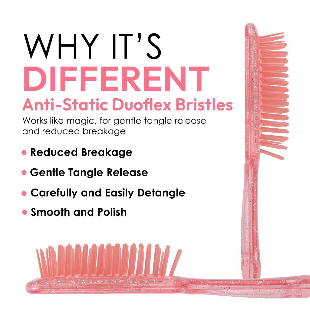 Detangling Brush for All Wet or Dry Hair Types -  (Peach Glitter)