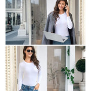 DAVID ARCHY Women's Long Sleeve Modal Soft Bodysuit White Size M