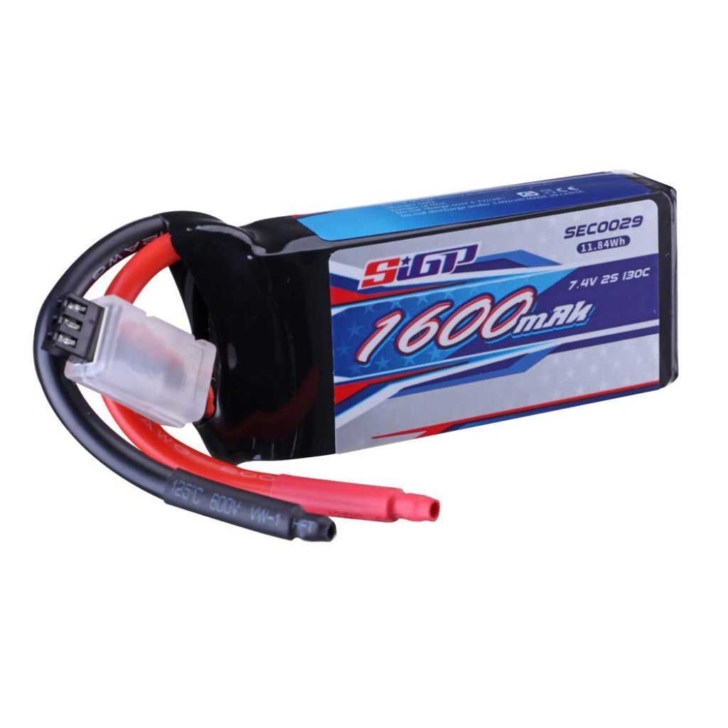 SIGP 2S Lipo Battery 1600mAh 7.4V 130C Soft Pack with XT60 Plug