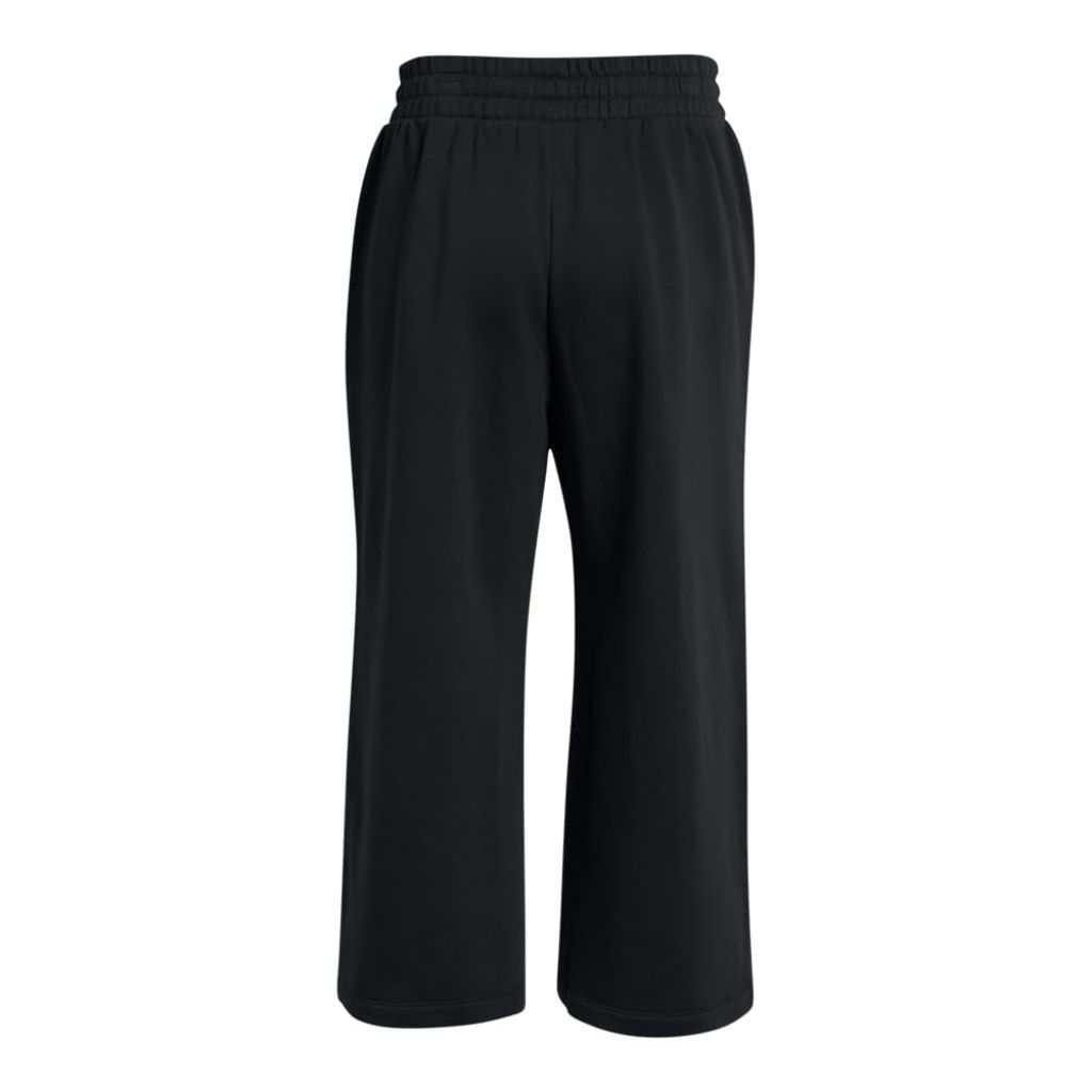 Under Armour Women's Rival Fleece Crop Wide Leg Pants, Black / White, X-Large