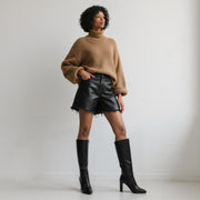 VIUGJNEX Knee High Boots Womens, Black - Size 7.5