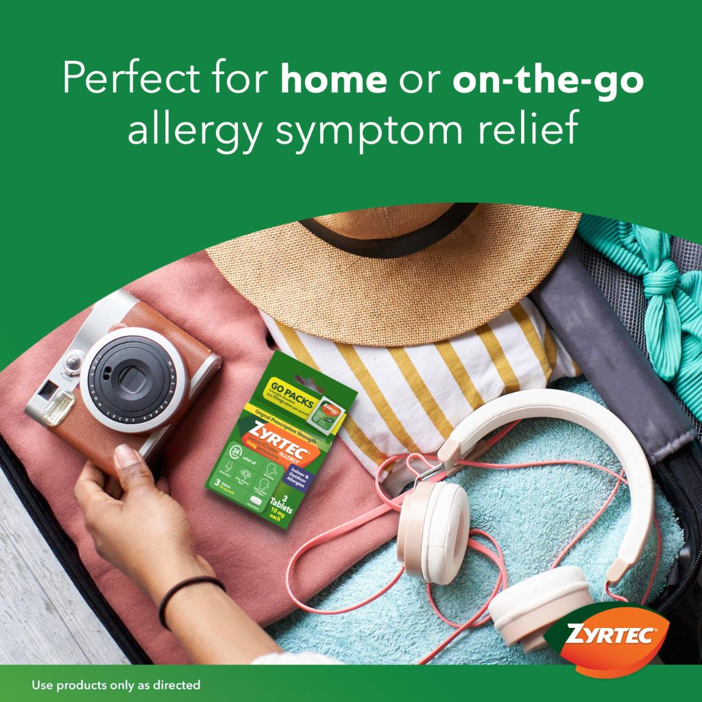 Zyrtec 24 Hour Allergy Relief Tablets, Cetirizine HCl 10mg - 90ct. Plus 3x1ct. Packs