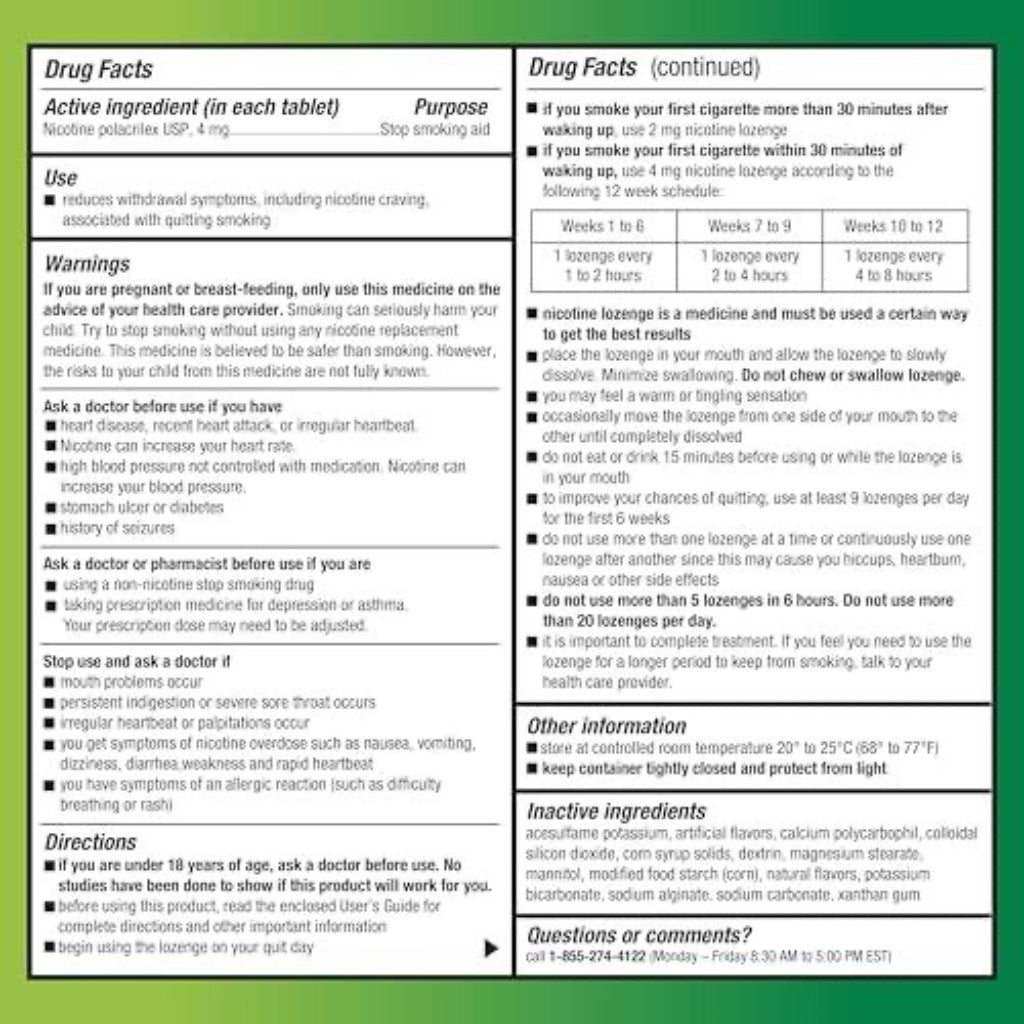 Amazon Basic Care Mini Nicotine Polacrilex Lozenge 4 mg (Nicotine) - Mint, 216 Count