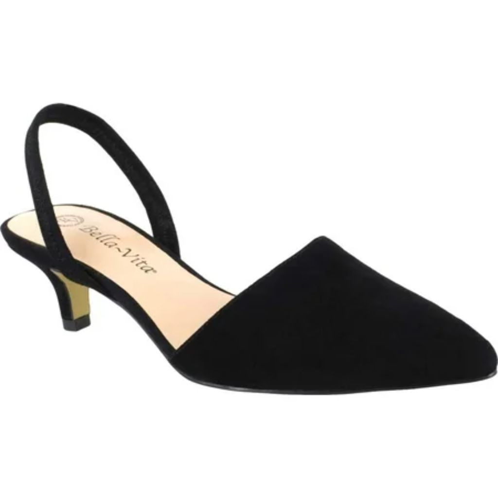 Bella Vita Sarah Slingback Pumps Women's Shoes, Black Suede - Size 7