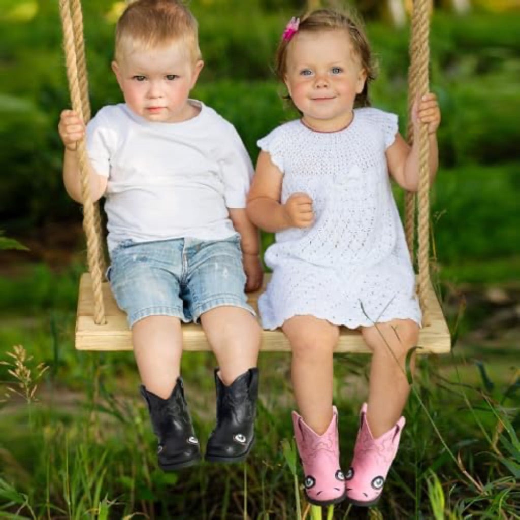 Rollda Baby Cowboy Boots Toddler Cowgirl Boots Infant Western Boots Round Toe Size 6